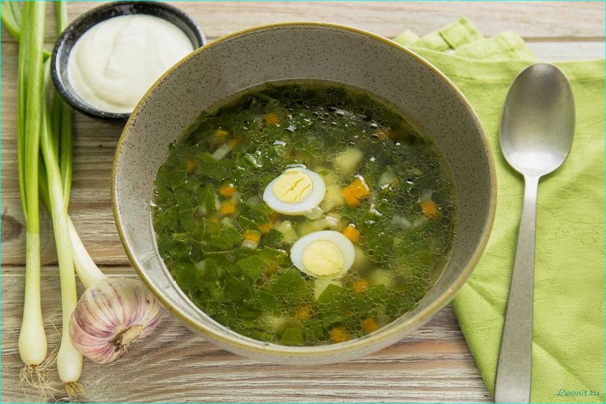 (приготовление, вкусного, зеленого, борща, щавелем) Приготовление вкусного зеленого борща со щавелем в мультиварке