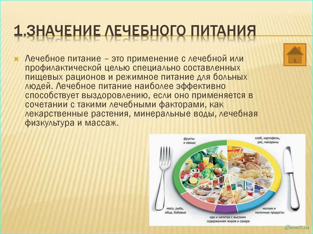 Понятие лечебных диет: основные принципы и применение
