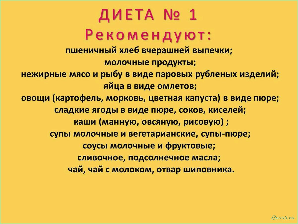 (лечебные, диеты, стол, основные, принципы) Лечебные диеты «Стол № 1»: основные принципы и рекомендации