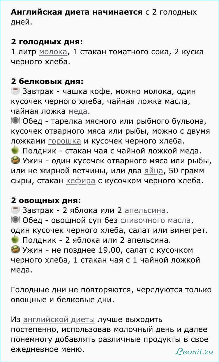 (польза, принципы, английской, диеты, эффективного) Польза и принципы английской диеты для эффективного похудения